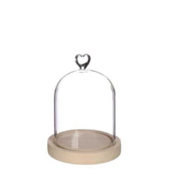Merkloos Ideas4Seasons Deco Stolp - Klein - Houten Plateau - D12 X H15 Cm