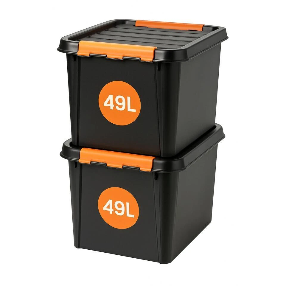 SmartStore Stevige Opbergbox 50L Set Van 2 - 59x39x34cm 1 SmartStore Stevige Opbergbox 50L Set Van 2 - 59x39x34cm