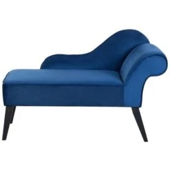 BIARRITZ - Chaise Longue - Blauw - Rechterzijde - Fluweel
