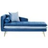 GONESSE - Chaise Longue - Blauw - Fluweel