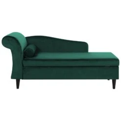 LUIRO - Chaise Longue - Groen - Linkerzijde - Fluweel