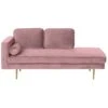 MIRAMAS - Chaise Longue - Roze - Linkerzijde - Fluweel