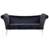 NANTILLY - Chaise Longue - Zwart - Fluweel