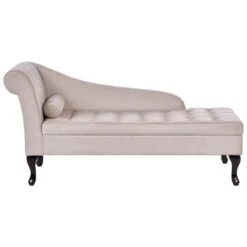 PESSAC - Chaise Longue - Beige - Linkerzijde - Fluweel
