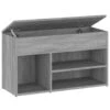 VidaXL - Schoenenbank - Grijs - Bewerkt Hout - 80 X 30 X 45 Cm