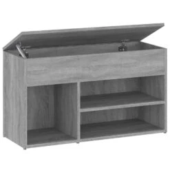 VidaXL - Schoenenbank - Grijs - Bewerkt Hout - 80 X 30 X 45 Cm