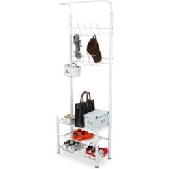 O'DADDY Staande Kapstok Met Schoenenrek - Zwart - 66x30x190 Cm