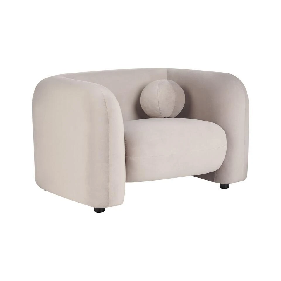 LEIREN - Fauteuil - Taupe - Polyester 1 LEIREN - Fauteuil - Taupe - Polyester