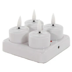 Anna's Collection LED Waxinelichtjes - 4x -wit - Oplaadbaar