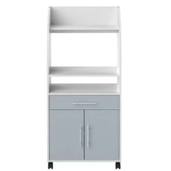 Bijzetkastje Jeanine Voor Microgolfoven - Wit/celadon Grijs