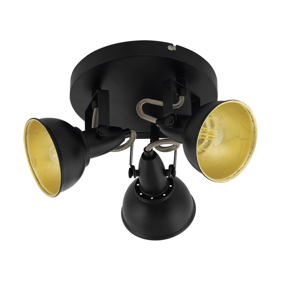 EGLO Thornton Opbouwspot - E14 - 21 Cm - Zwart/Goud 1 EGLO Thornton Opbouwspot - E14 - 21 Cm - Zwart/Goud