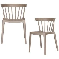 WOOOD Bliss Tuinstoelen - Kunststof - Taupe - Set Van 2