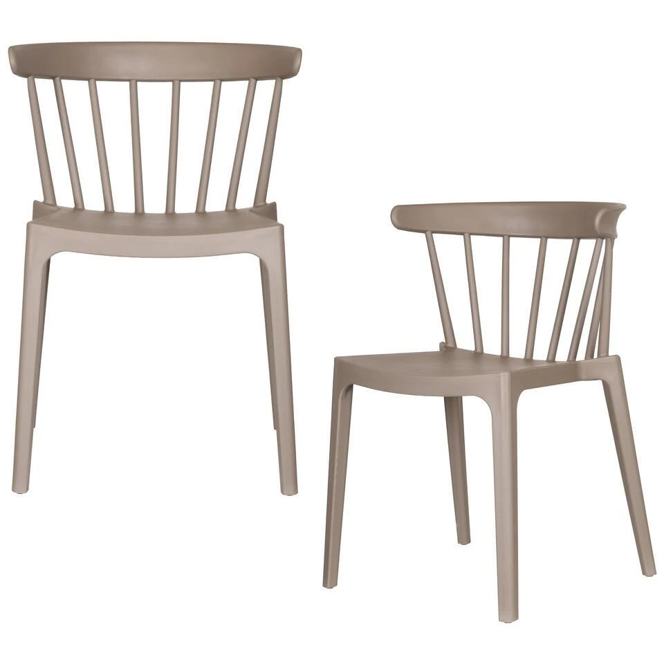 WOOOD Bliss Tuinstoelen - Kunststof - Taupe - Set Van 2 1 WOOOD Bliss Tuinstoelen - Kunststof - Taupe - Set Van 2