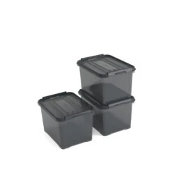 Curver Handy+ Opbergbox - 20L - 3 Stuks - Grijs