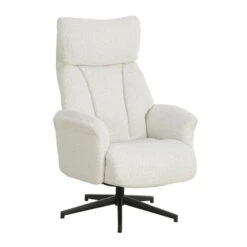 Relaxfauteuil Off-White Stof - 76x80x95cm - Draaibaar - Jonas