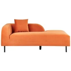 LE CRAU - Chaise Longue - Oranje - Linkerzijde - Fluweel
