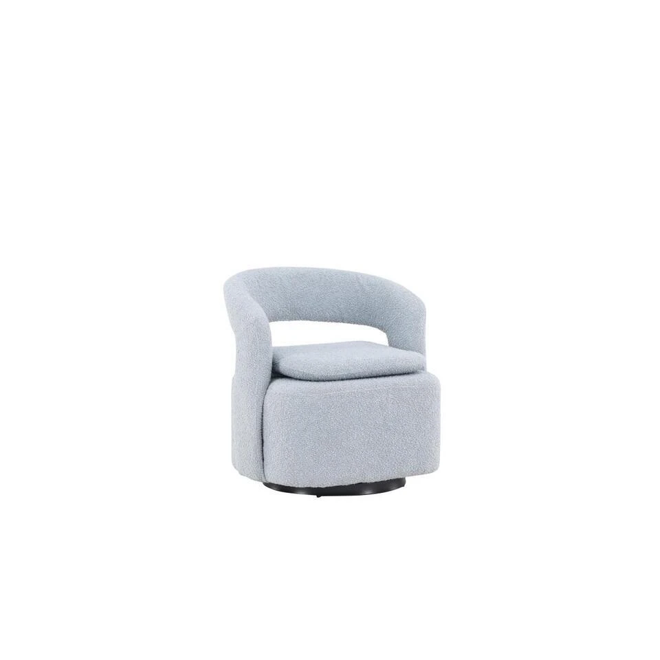 Svea - Teno Draaibare Fauteuil - Boucle - Lichtblauw 1 Svea - Teno Draaibare Fauteuil - Boucle - Lichtblauw