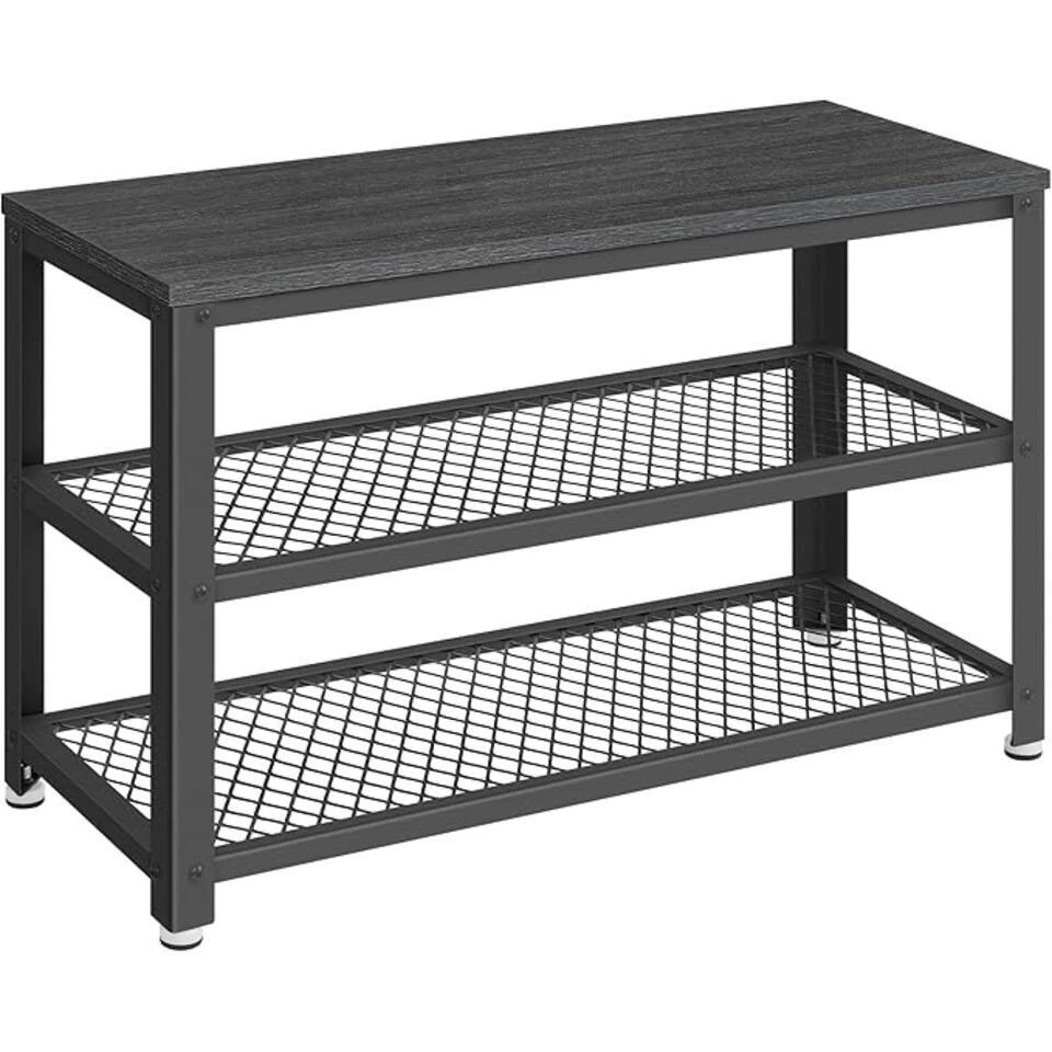 Parya Home Schoenenbank, Schoenenrek Met 2 Roosterplanken 1 Parya Home Schoenenbank, Schoenenrek Met 2 Roosterplanken