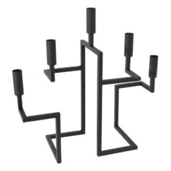 LOFT42 Hook Kandelaar - 4 Kaarsen - Metaal - Mat Zwart - 65x20x15