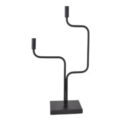 LOFT42 Swing Kandelaar - 2 Kaarsen - Metaal - Mat Zwart - 65x20x15