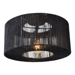 Urban Interiors - Plafondlamp - Drum Jute Zwart - Γ45