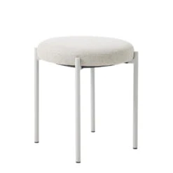 Poef Beige Stof - 43,5x44x48cm - Pelican