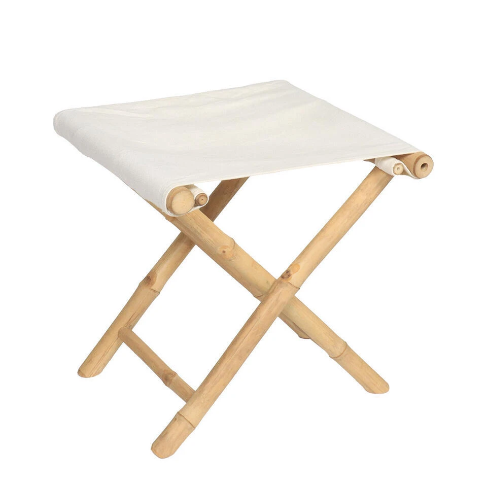 Merkloos Tendance Bijzet Krukje/stoel - Inklapbaar - Creme Wit - Vouwkruk 1 Merkloos Tendance Bijzet Krukje/stoel - Inklapbaar - Creme Wit - Vouwkruk