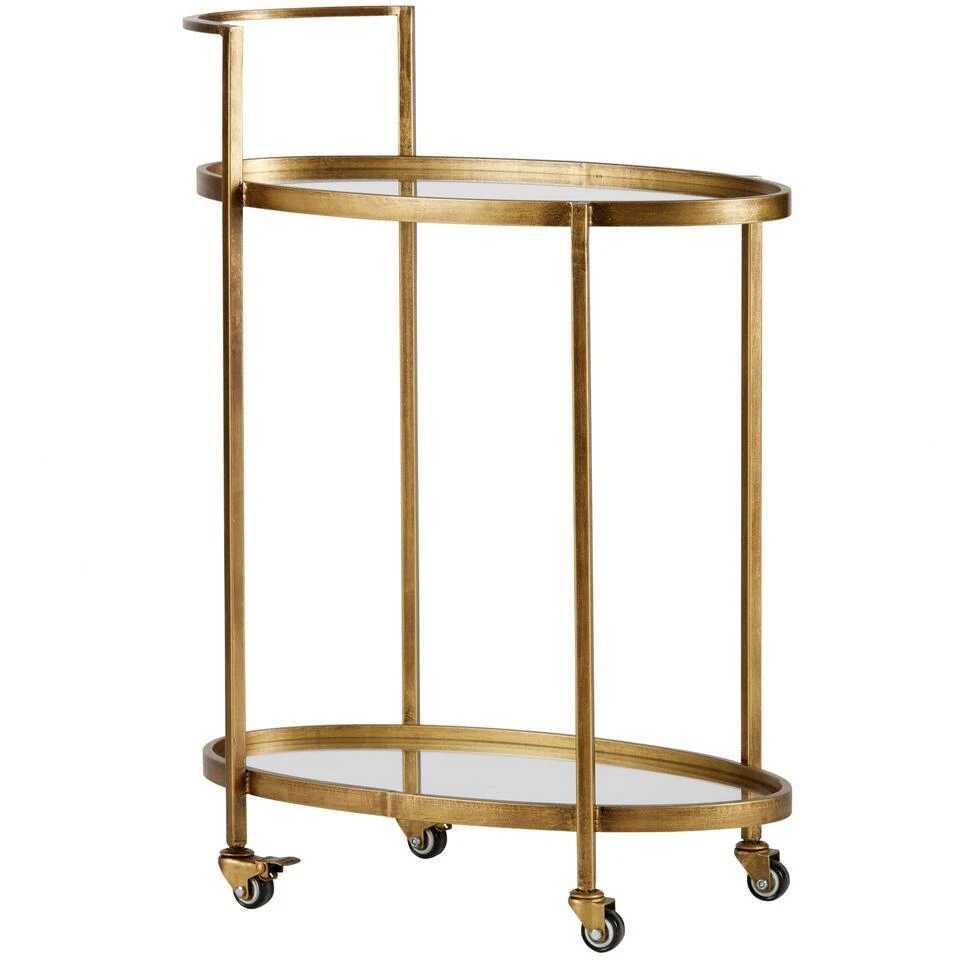 WOOOD Push Trolley - Metaal - Antique Brass - 86x67x35 1 WOOOD Push Trolley - Metaal - Antique Brass - 86x67x35