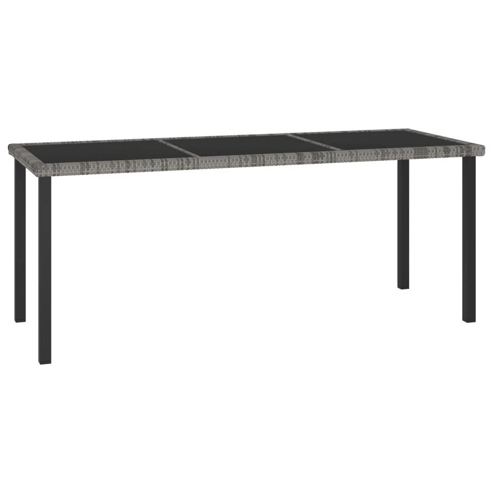 VidaXL - Tuintafel - Grijs - Poly Rattan - 180 X 70 X 73 Cm 1 VidaXL - Tuintafel - Grijs - Poly Rattan - 180 X 70 X 73 Cm