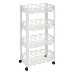 5Five Keuken/badkamer Trolley 4 Laags - 46 X 25 X 79 Cm - Wit