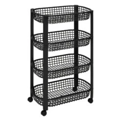 5Five Keuken/badkamer Trolley 4 Laags - 46 X 25 X 79 Cm - Zwart