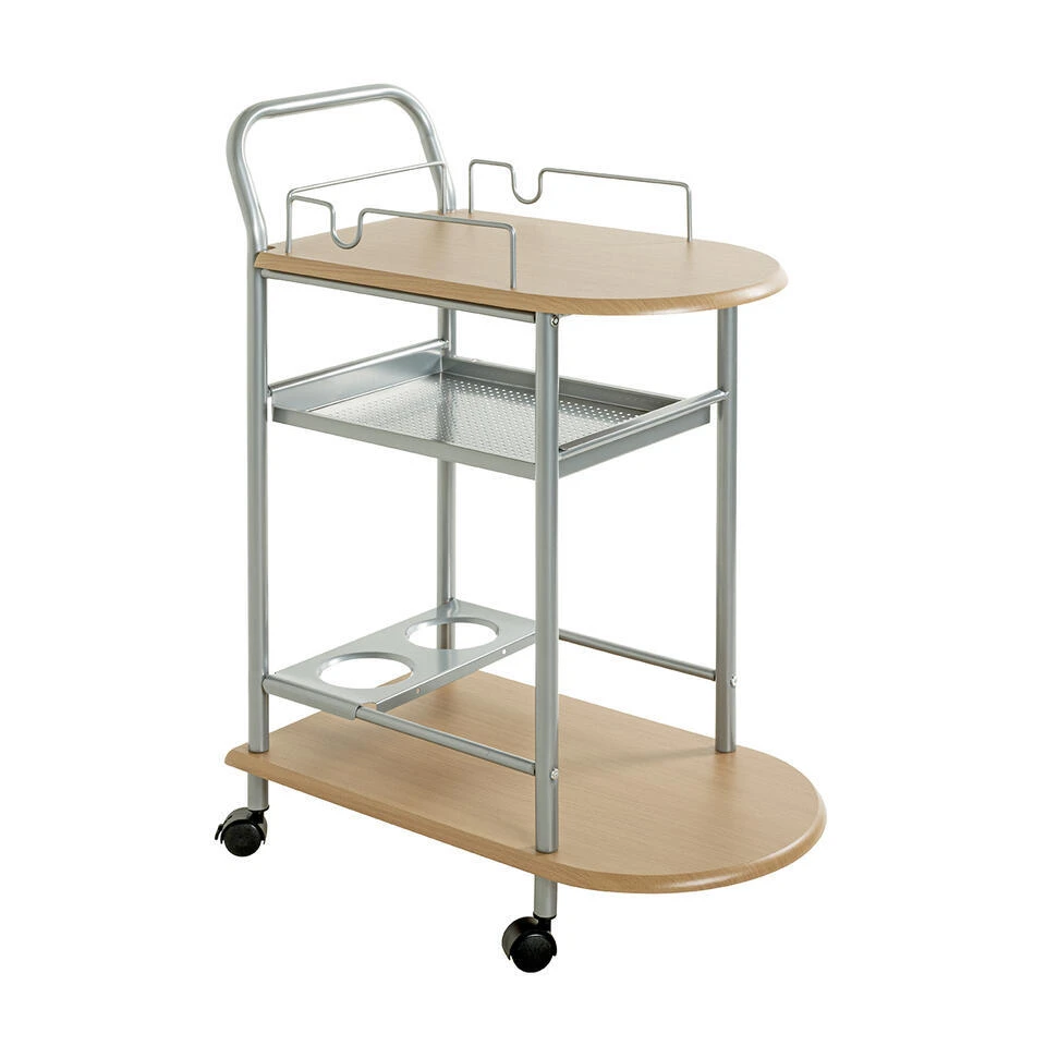 Haku Keukentrolley Met Beukenhouten Planken - 15 Kg Draagvermogen 1 Haku Keukentrolley Met Beukenhouten Planken - 15 Kg Draagvermogen