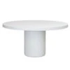 Tuintafel Rond 120cm - Wit Eco Composiet - Betonlook - Eden