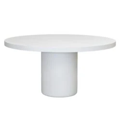 Tuintafel Rond 120cm - Wit Eco Composiet - Betonlook - Eden