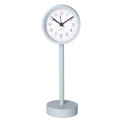 Tafelklok Staand - Metaal - Grijs - 22 Cm- Pilaarklok