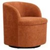 Salonstoel Swivel Met Pouf Van Metaal En Terracotta Fluweel