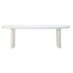 Tuintafel Deens Ovaal - Wit Betonlook - 240x100x75cm - Maya