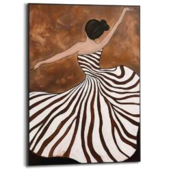 Schilderij Dansende Dame - 70x50cm - Bruin