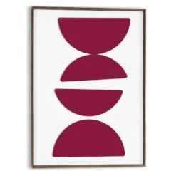 Schilderij 3D Art Halve Cirkels In Burgundy - 70x50cm - Rood