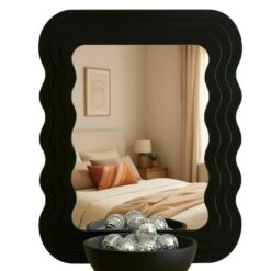 MISOU Wandspiegel Organische Vorm - Zwart