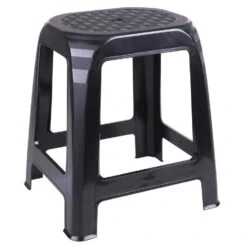 Merkloos Urban Living Opstapje/krukje - Kunststof - Zwart - 41 X 36 X 46 Cm