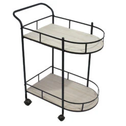 Home Deco Factory Keukentrolley Bistro - Metaal/hout - 68x39x80 Cm