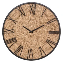 Atmosphera Wandklok/muur Klok Mumbai - D50 Cm - Metaal/jute