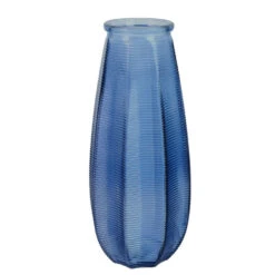 Home Deco Factory Vaas Capella - Boeket - Glas - Blauw - H28 Cm