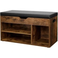 Gestoffeerde Schoenenbank - 3 Open Compartimenten - Vintage