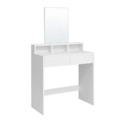 Bobbel Home - Kaptafel Met Rechthoekige Spiegel - Wit