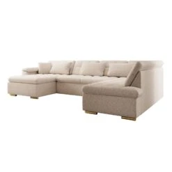 Meubella - Hoekbank Nicoreta - Beige - Teddy Boucle - Links