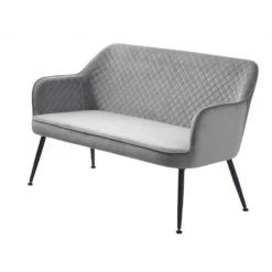 Nordic Home - Viggo Eetkamerbank - 129 Cm - Velvet - Grijs