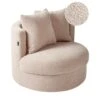 DALBY - Fauteuil - Beige - Bouclé