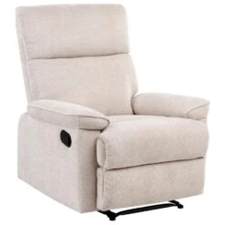 EVERTON - Relaxfauteuil - Beige - Polyester